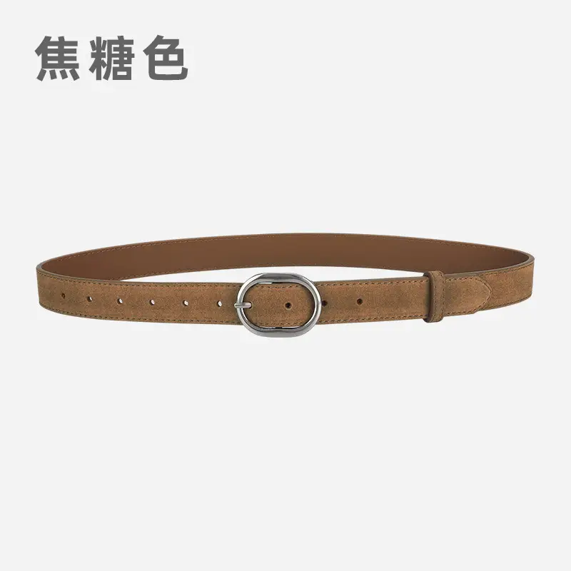 Black Freted Leather Belt for Women - Image 3