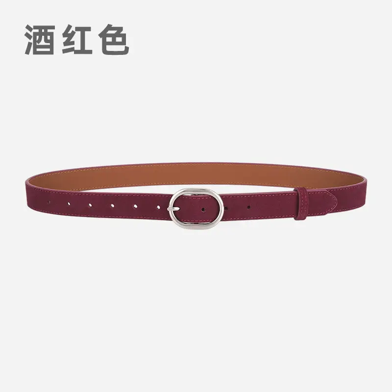 Black Freted Leather Belt for Women - Image 4
