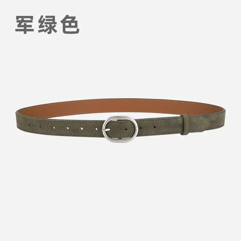 Black Freted Leather Belt for Women - Image 5