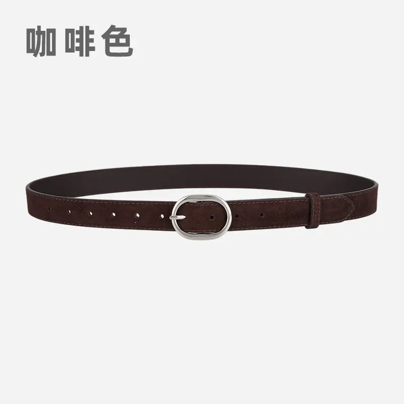 Black Freted Leather Belt for Women - Image 6