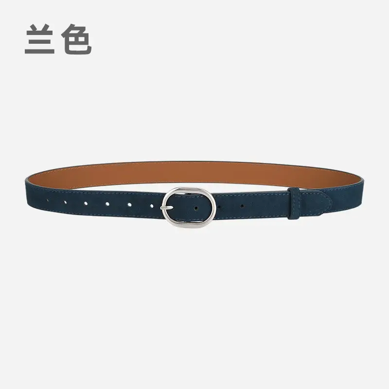 Black Freted Leather Belt for Women - Image 7
