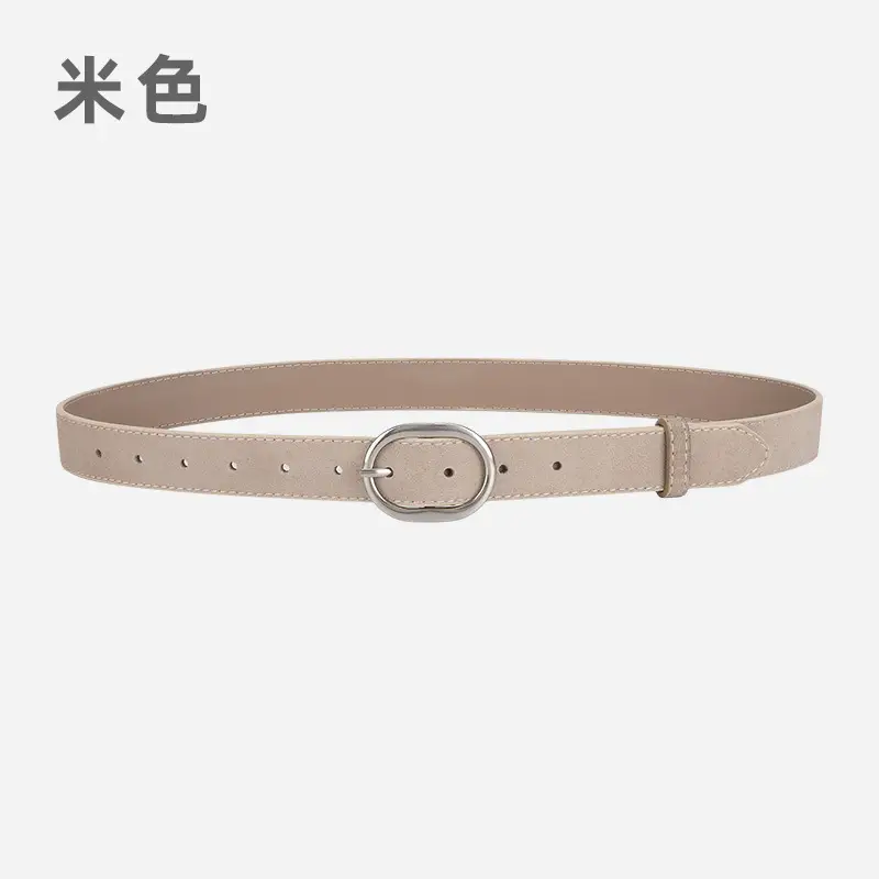 Black Freted Leather Belt for Women - Image 8