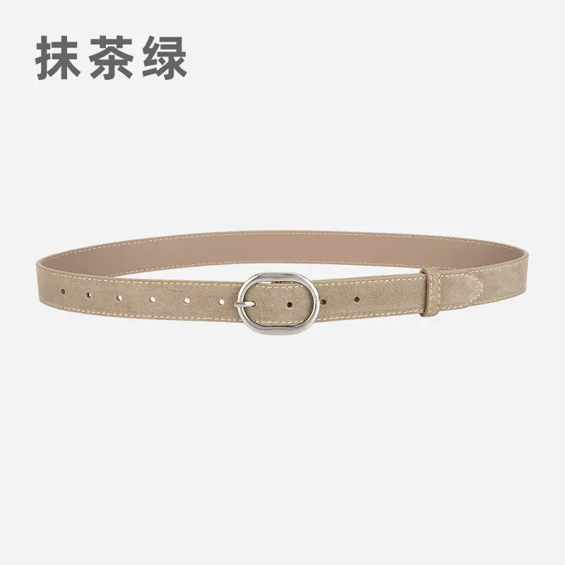 Black Freted Leather Belt for Women - Image 9