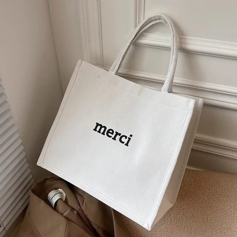 Women Canvas Tote Bag Pink Large Capacity 2024 - Image 3