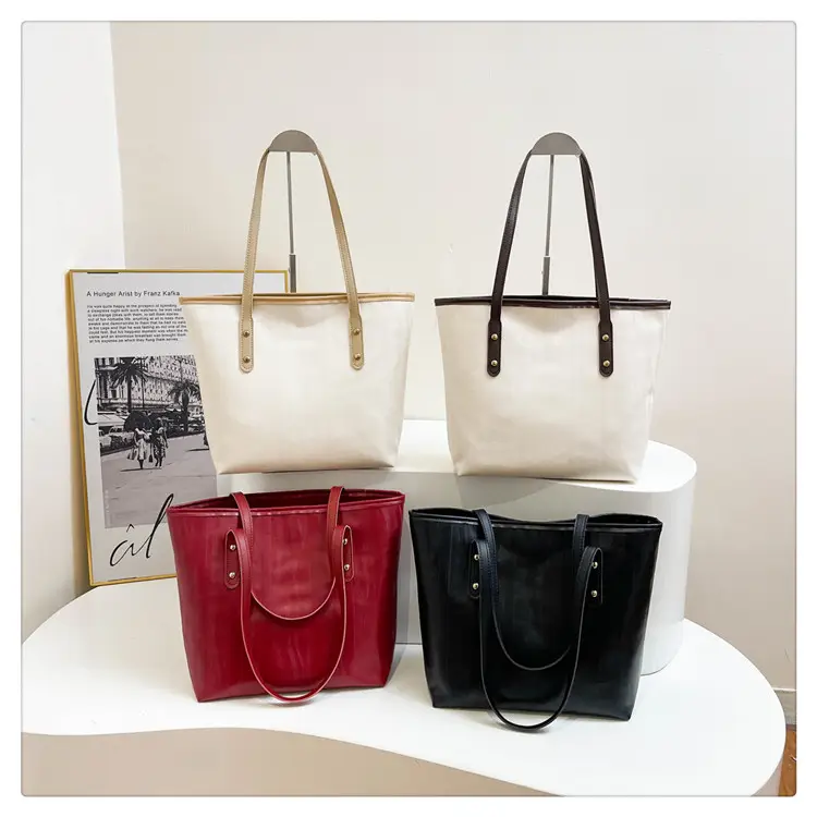 Large Capacity Women's Black Tote Bag Shoulder Bag - Image 6