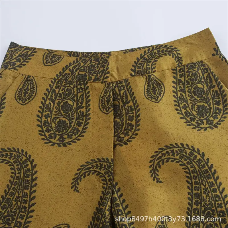 Foreign Trade European and American Style Women's Clothing New Loose Slimming Silk Satin Texture Printed Shirt 8956192 Flower Pants 8799193 — feature 16
