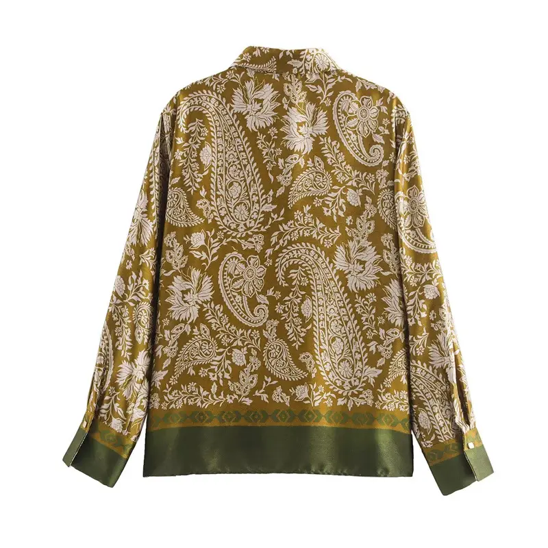 Foreign Trade European and American Style Women's Clothing New Loose Slimming Silk Satin Texture Printed Shirt 8956192 Flower Pants 8799193 — feature 4