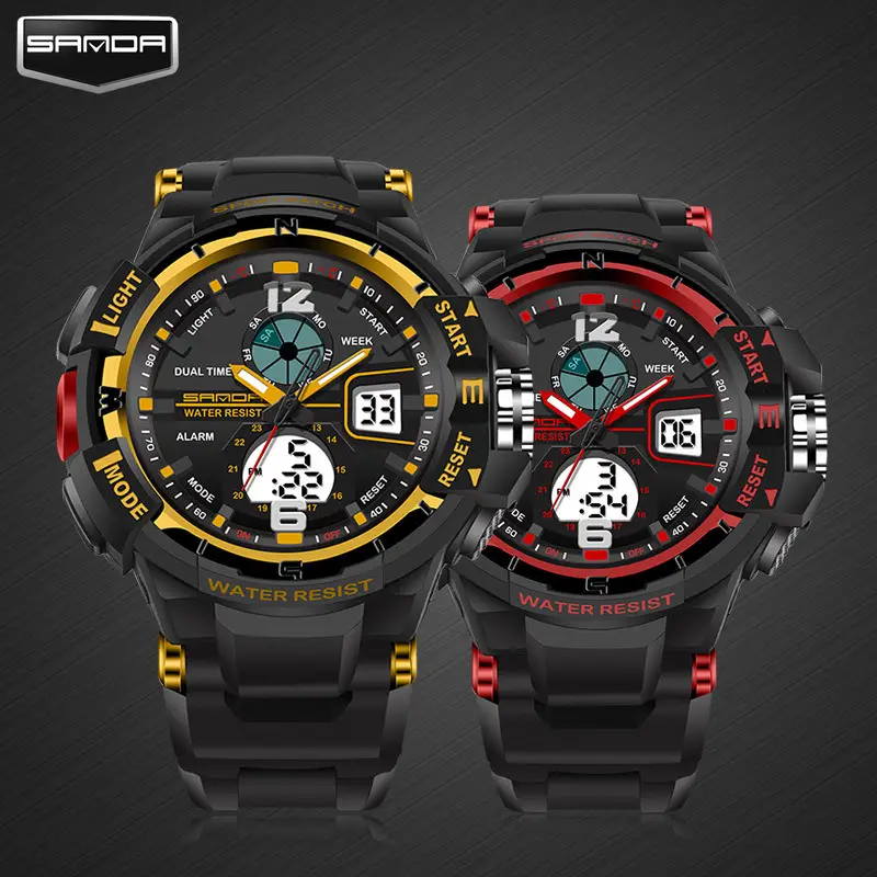 Sanda Couple Electronic Watch Waterproof Sports Watch