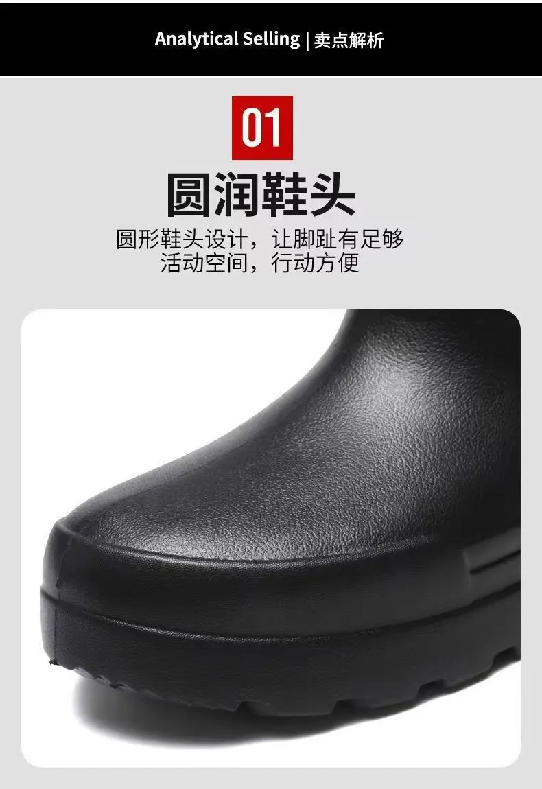 2023 Winter fleece-lined Fishing Shoes Waterproof Snow Rain Shoes Non-slip High Kitchen EVA Warm Boots Lightweight Non-slip — feature 10