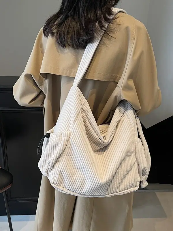 Green Corduroy Crossbody Bag for Women Large Capacity - Image 5