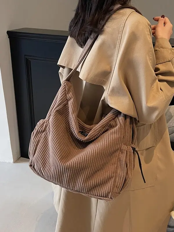 Green Corduroy Crossbody Bag for Women Large Capacity - Image 6