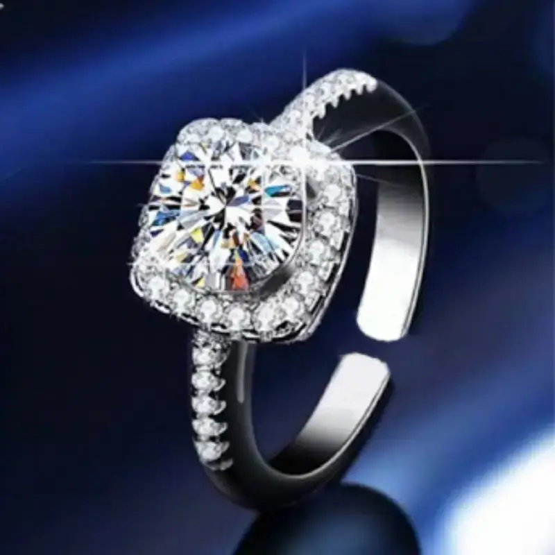 High-End Square Diamond Pendant Earrings for Women - Image 4