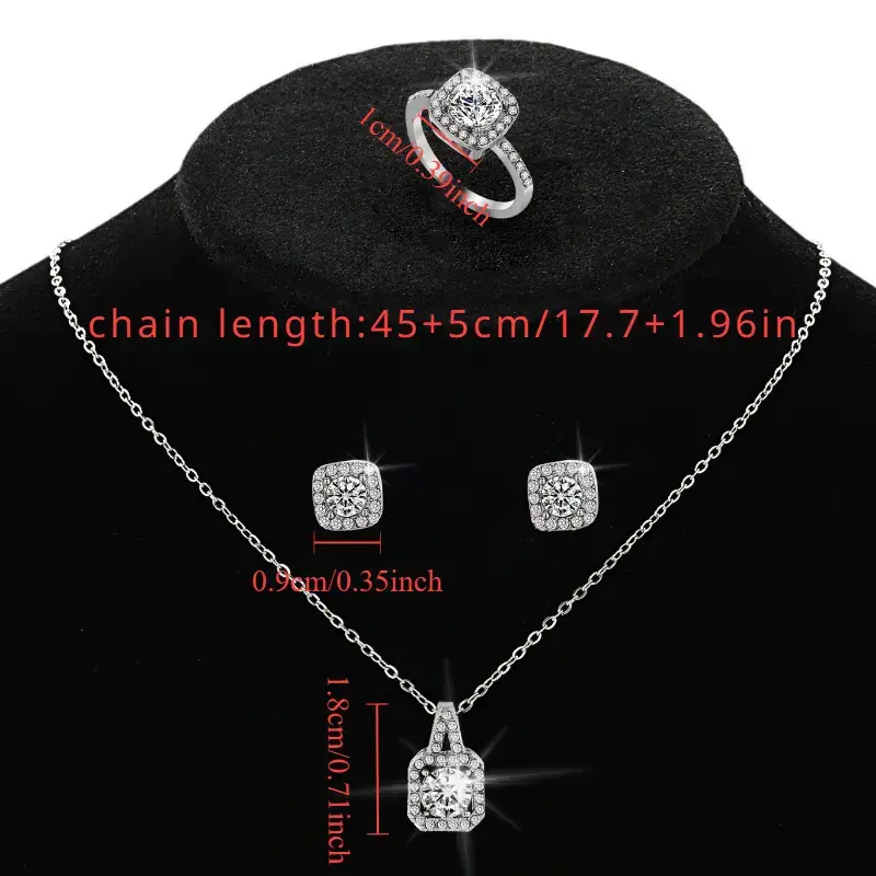 High-End Square Diamond Pendant Earrings for Women — feature 8