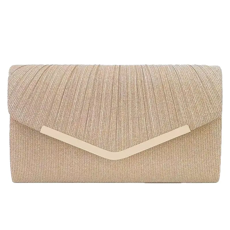 New Shiny Pleated Large Capacity Handbag Princess Bag Crossbody Bag Evening Bag Gift Bag KTV Handbag Small - Image 8