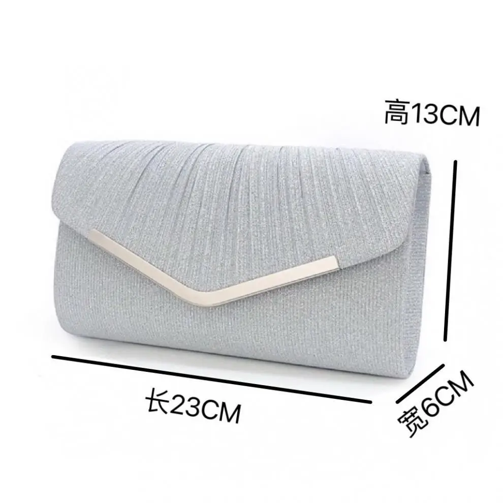 New Shiny Pleated Large Capacity Handbag Princess Bag Crossbody Bag Evening Bag Gift Bag KTV Handbag Small — feature 5