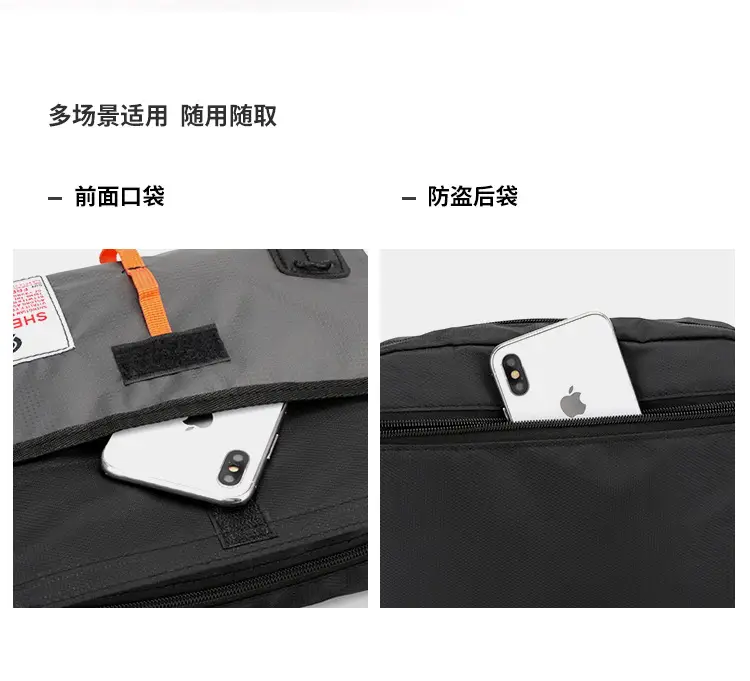 Men's Korean Style Waterproof Crossbody Bag Blue Orange — feature 11