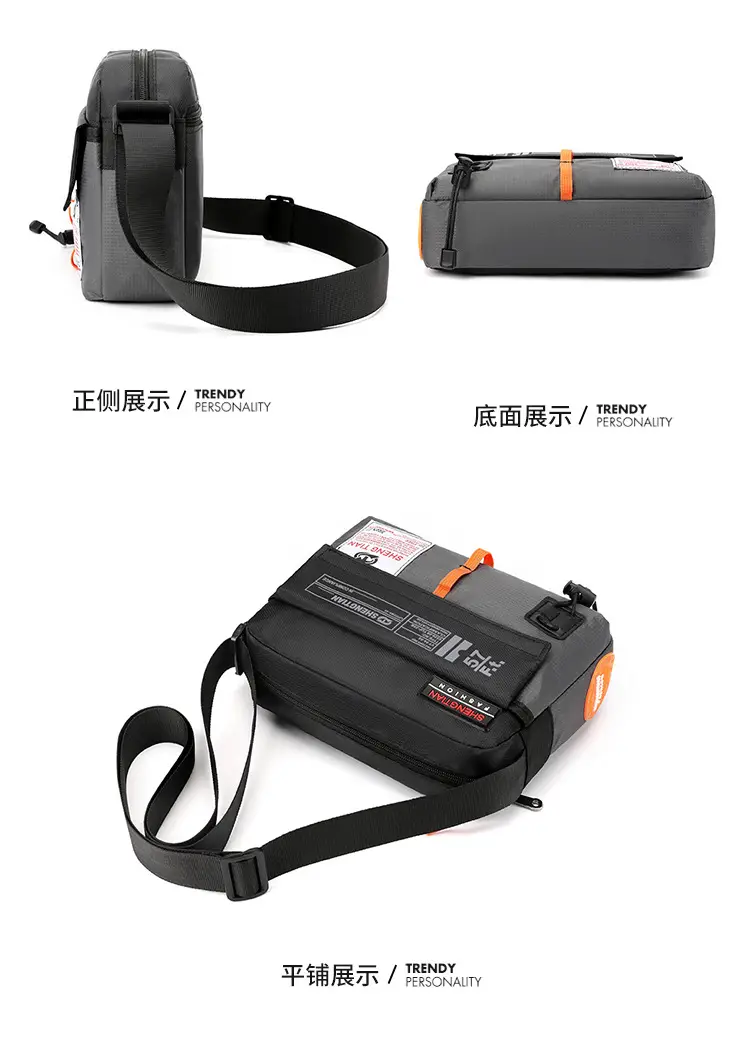 Men's Korean Style Waterproof Crossbody Bag Blue Orange — feature 25