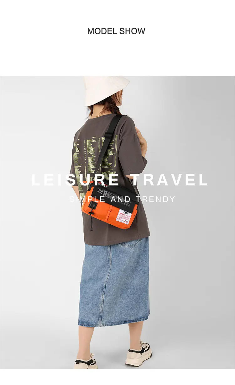 Men's Korean Style Waterproof Crossbody Bag Blue Orange — feature 3