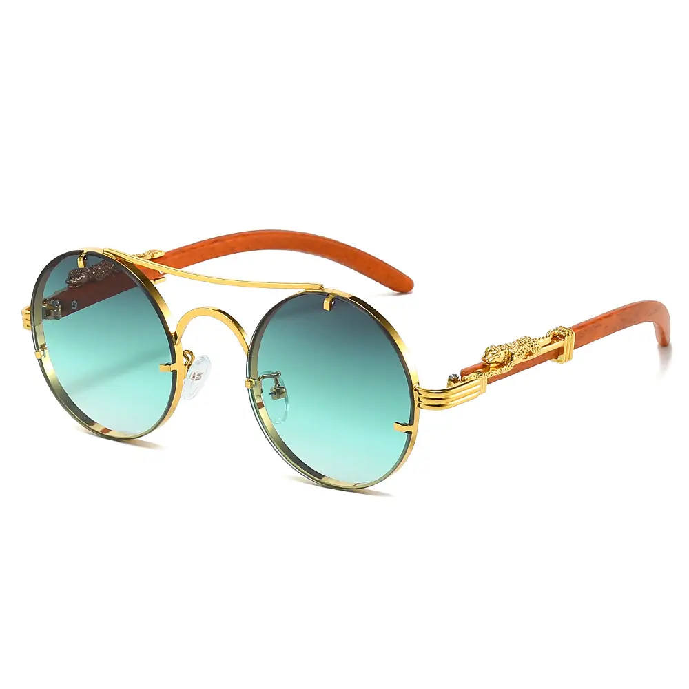 Gold Frame Leopard Head Sunglasses for Men - Image 13