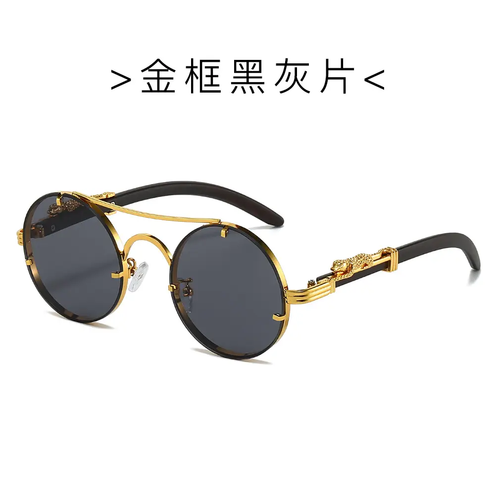 Gold Frame Leopard Head Sunglasses for Men