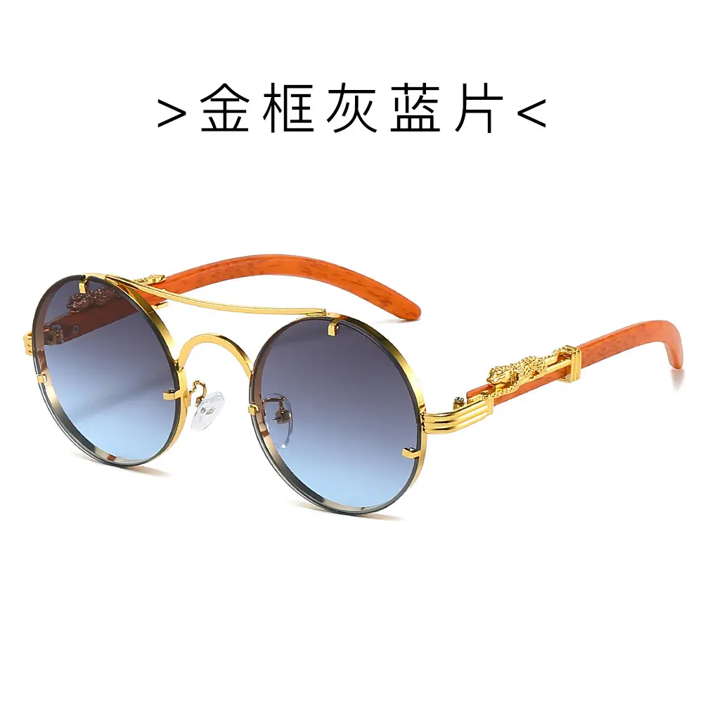 Gold Frame Leopard Head Sunglasses for Men - Image 4