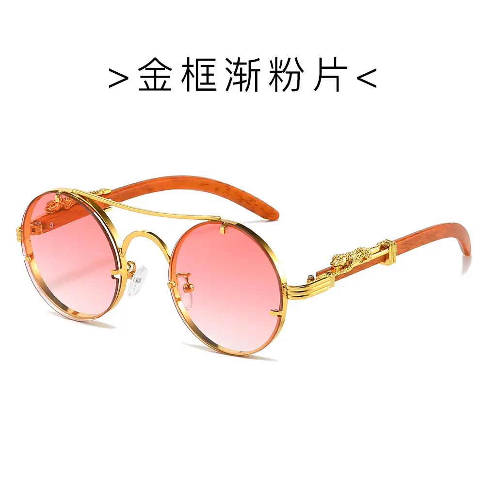 Gold Frame Leopard Head Sunglasses for Men - Image 5