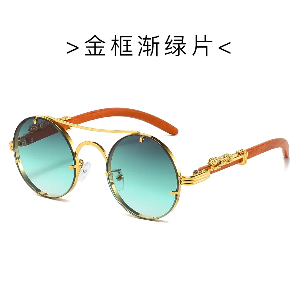 Gold Frame Leopard Head Sunglasses for Men - Image 6