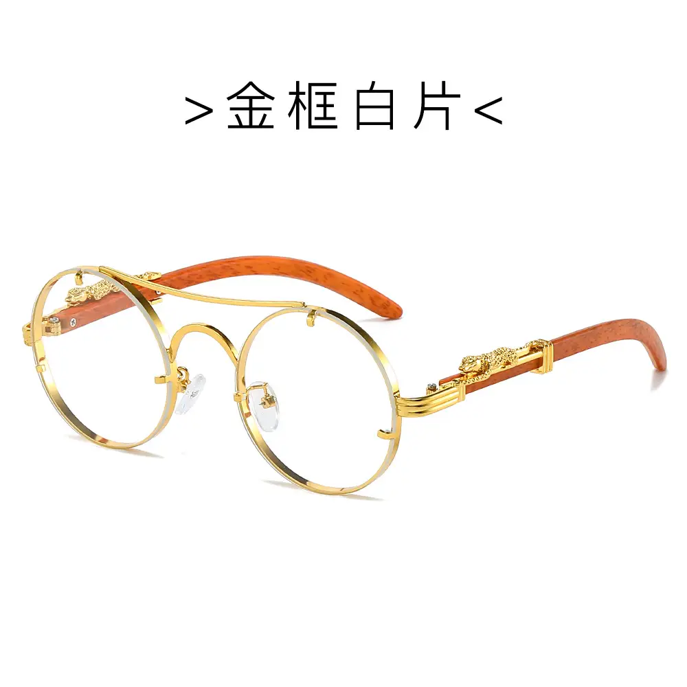 Gold Frame Leopard Head Sunglasses for Men - Image 8