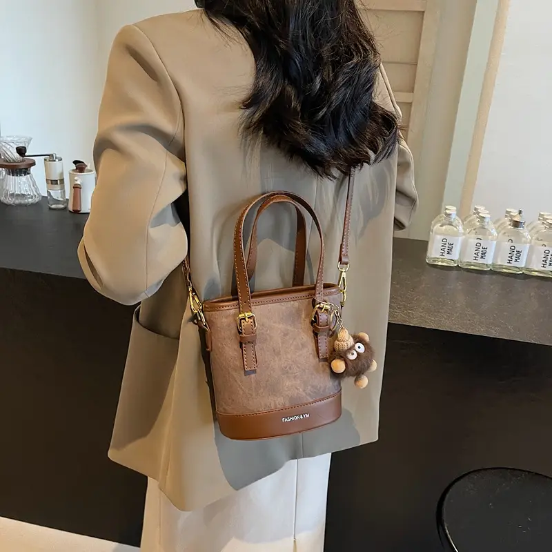 Crossbody Bag for Women with Pom Pom Decor - Image 8