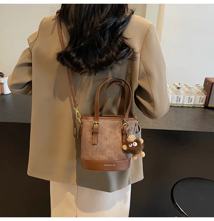 Crossbody Bag for Women with Pom Pom Decor - Image 2