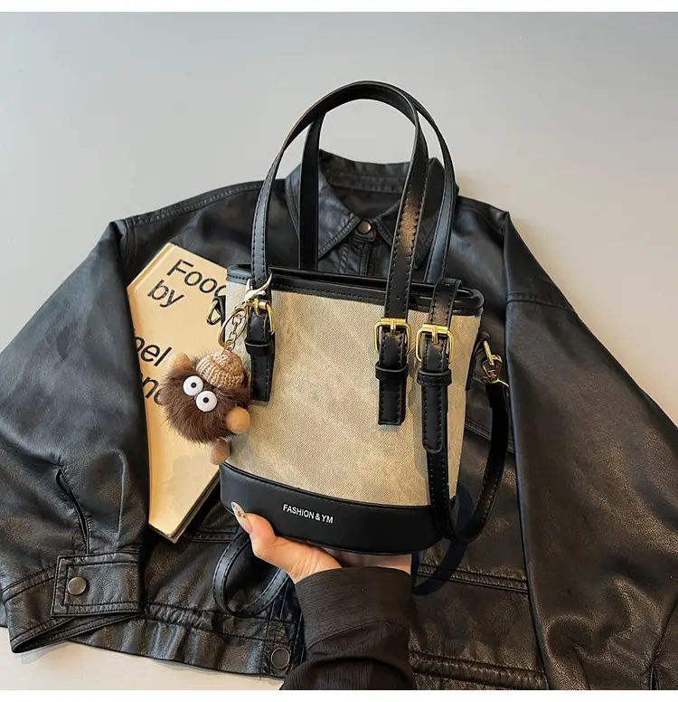 Crossbody Bag for Women with Pom Pom Decor - Image 3