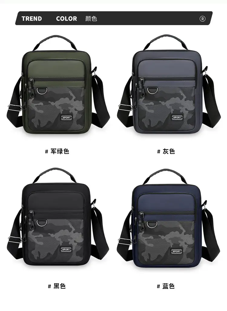 Men's Camouflage Satchel Backpack Black Crossbody — feature 4