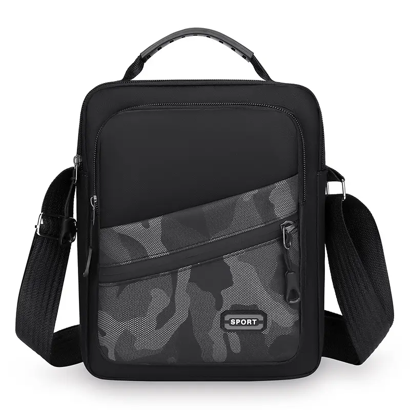 Men's Camouflage Satchel Backpack Black Crossbody - Image 10