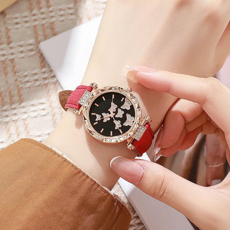 Rose Gold Butterfly Digital Watch for Women