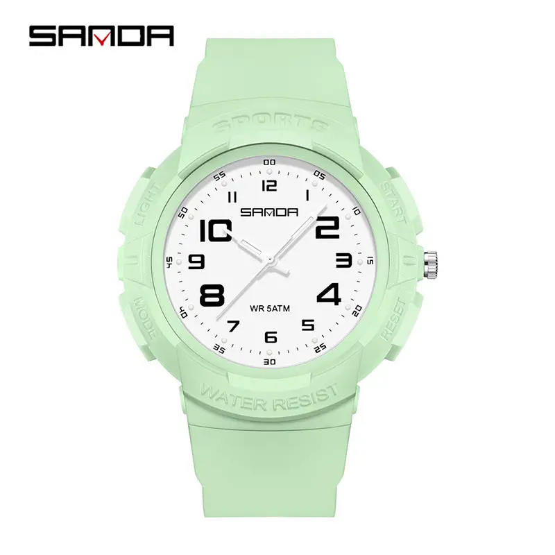 Sanda Black Waterproof Sports Watch for Men Women - Image 4