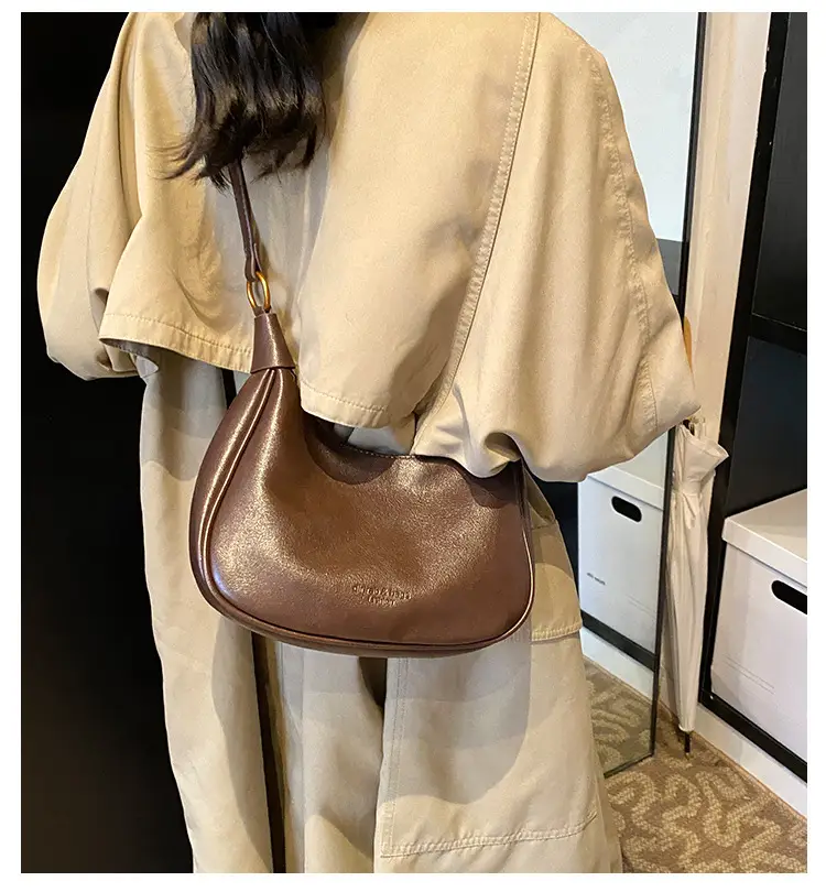 Women's Brown Leather Shoulder Crossbody Bag 2024 — feature 1