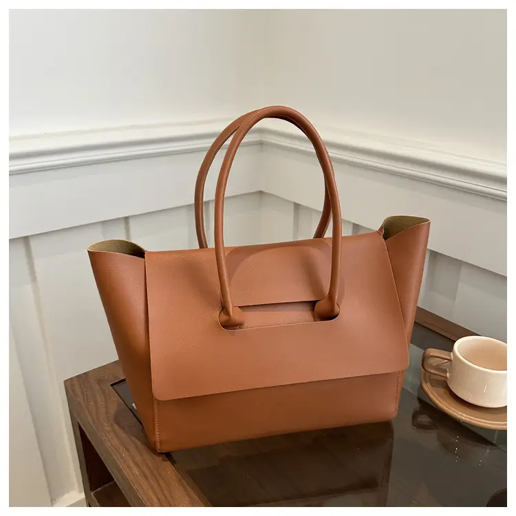 Women's Large Brown Leather Tote Bag 2024 - Image 3