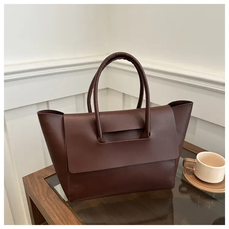 Women's Large Brown Leather Tote Bag 2024 - Image 4