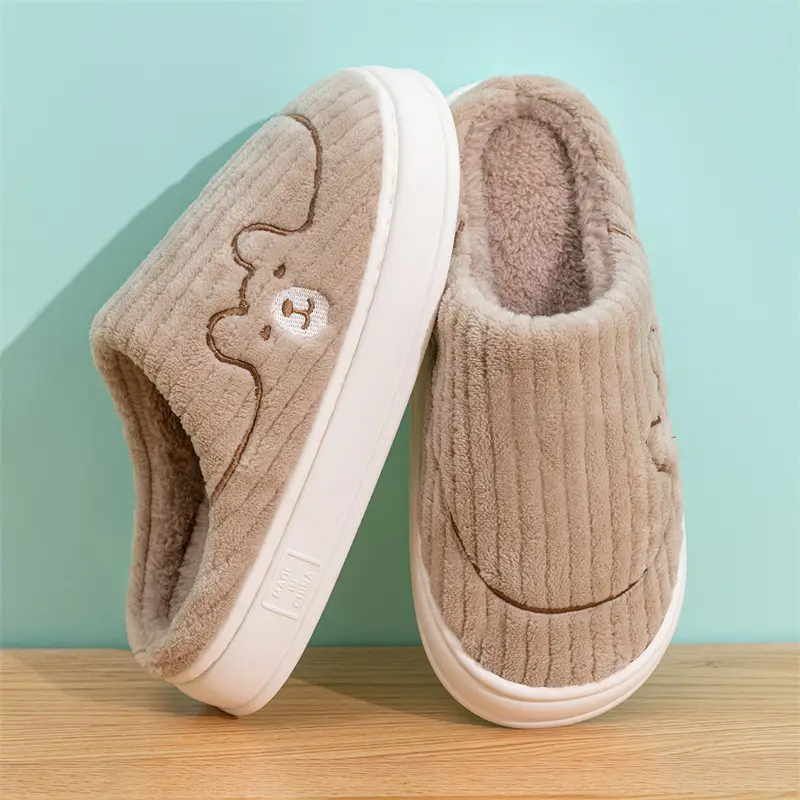 Cotton Slippers Women's Autumn and Winter New Indoor Home Home Warm Wool Slippers Men's Household Men's Autumn and Winter - Image 6