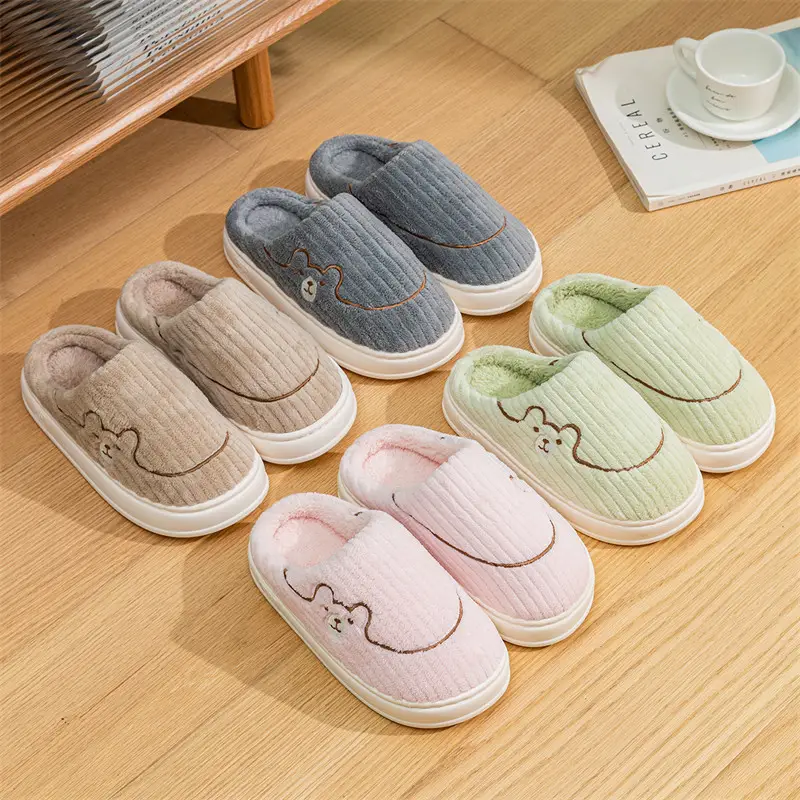 Cotton Slippers Women's Autumn and Winter New Indoor Home Home Warm Wool Slippers Men's Household Men's Autumn and Winter - Image 7