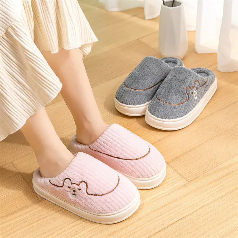 Cotton Slippers Women's Autumn and Winter New Indoor Home Home Warm Wool Slippers Men's Household Men's Autumn and Winter - Image 8