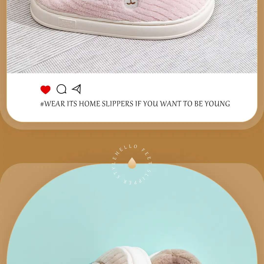 Cotton Slippers Women's Autumn and Winter New Indoor Home Home Warm Wool Slippers Men's Household Men's Autumn and Winter — feature 18