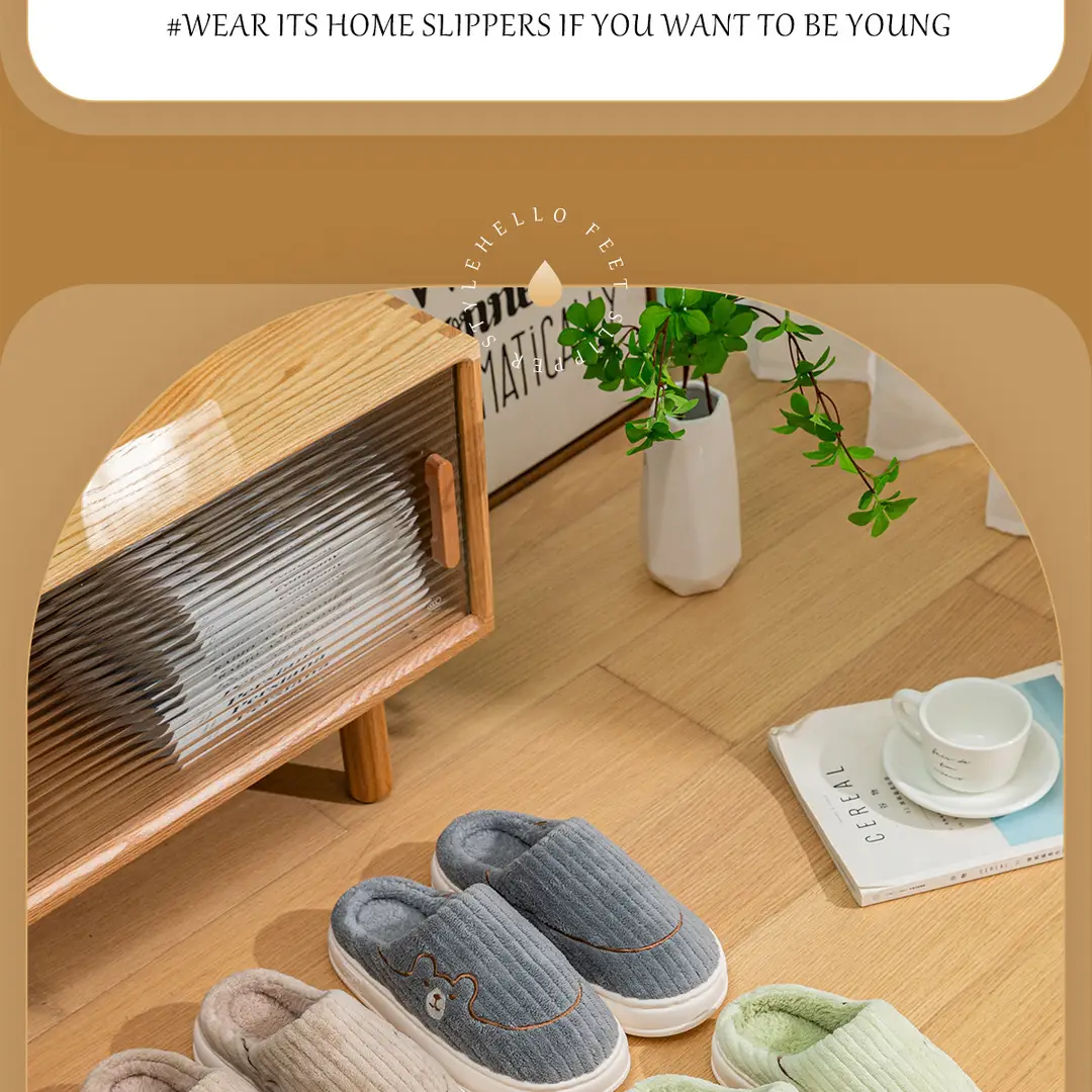 Cotton Slippers Women's Autumn and Winter New Indoor Home Home Warm Wool Slippers Men's Household Men's Autumn and Winter — feature 20