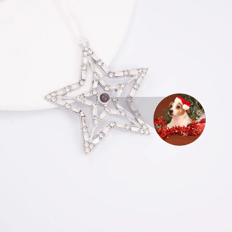 Five Pointed Star Photo Pendant with Full Diamond Design — feature 6