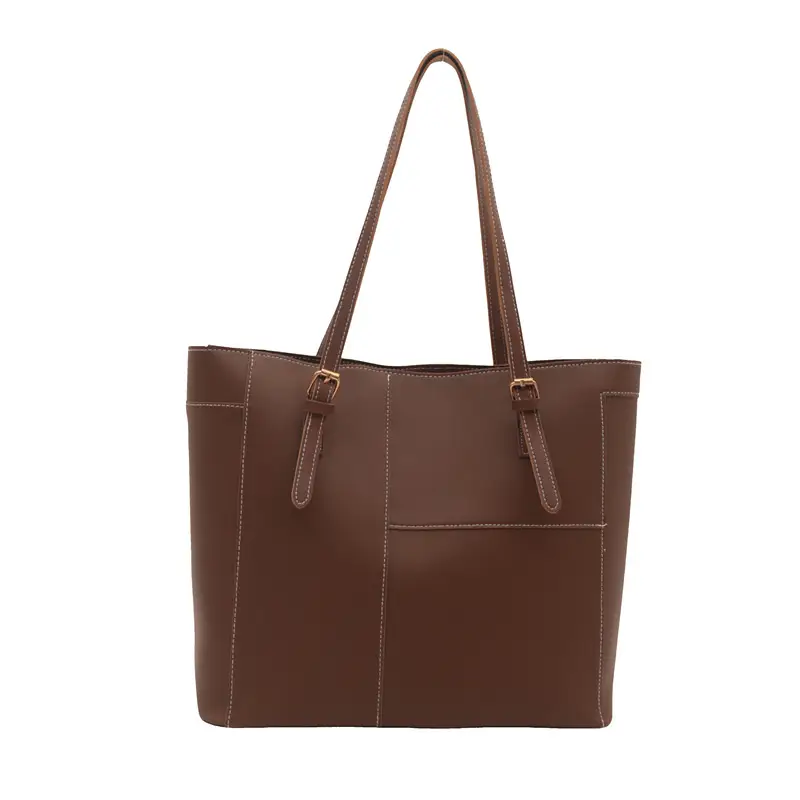 Black Leather Large Capacity Shoulder Bag 2024 - Image 9