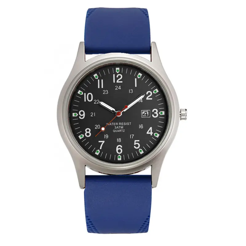 Military Style Silicone Watch for Men Blue - Image 9