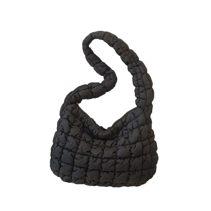 Black Cloud Pleated Shoulder Bag for Women - Image 10