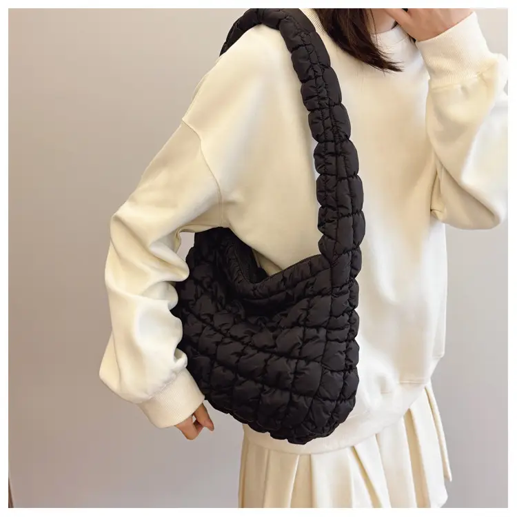 Black Cloud Pleated Shoulder Bag for Women — feature 17