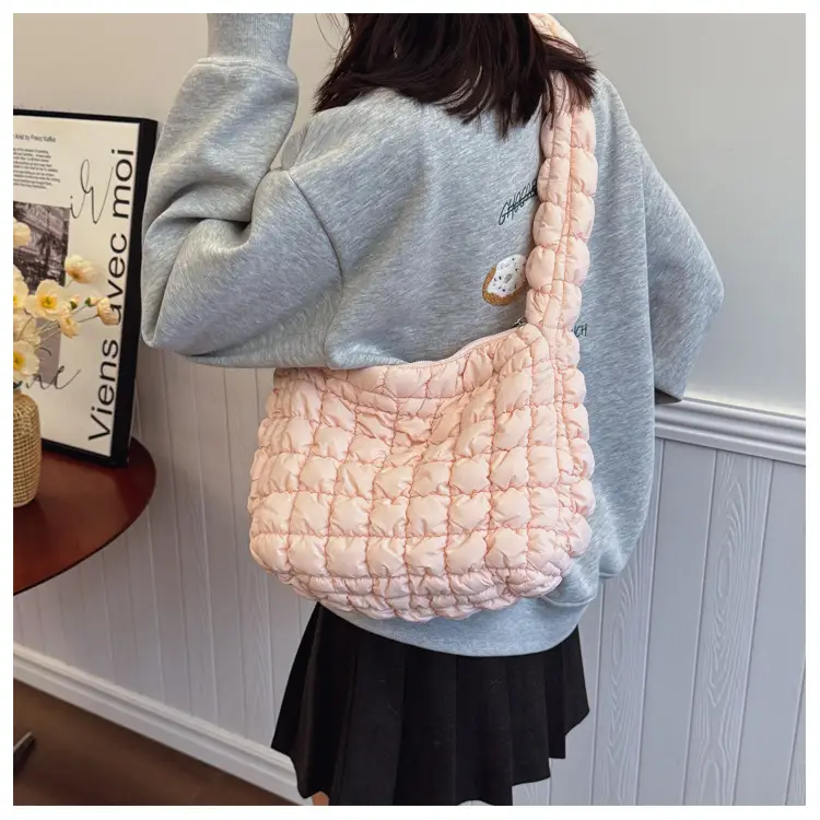 Black Cloud Pleated Shoulder Bag for Women — feature 21
