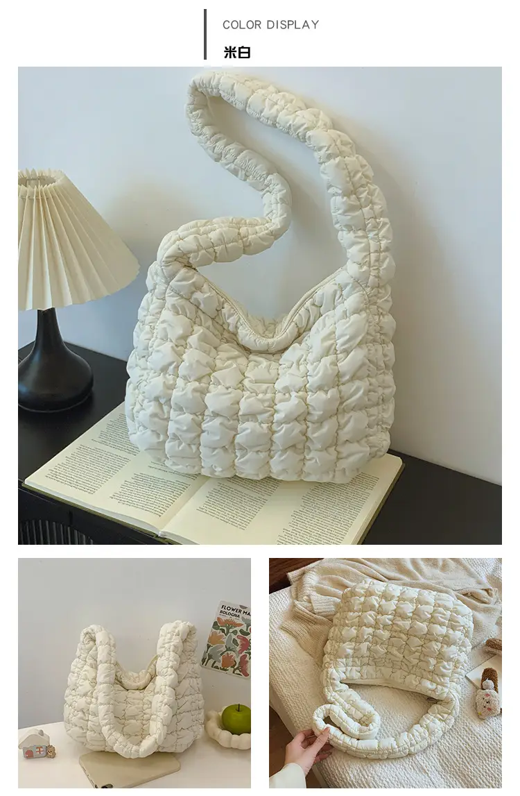 Black Cloud Pleated Shoulder Bag for Women — feature 23